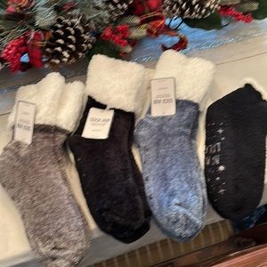 Fuzzy socks with tags